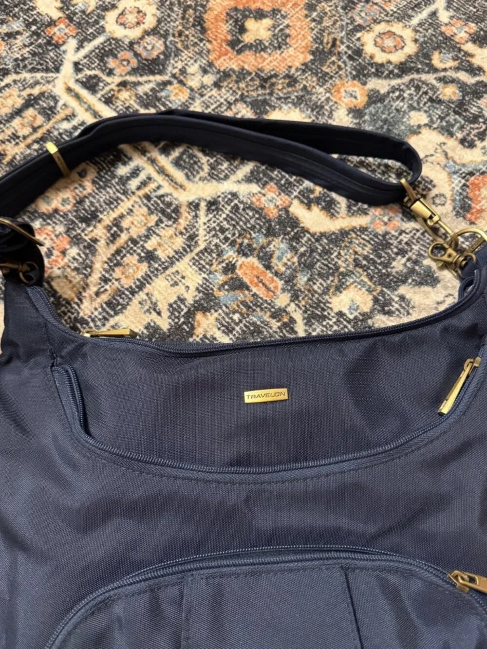 Travelon Navy Blue Anti-Theft Crossbody Bag Shoulder Purse